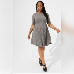 Torrid - double knit jacquard skater dress double plaid dress - size 00 (10)